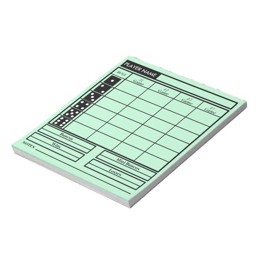 Bunco Score Pad Notitieblok (Linkerzijde)