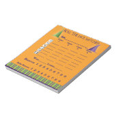 Bunco Score Pad October Theme Witch Halloween Notitieblok (Linkerzijde)