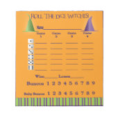 Bunco Score Pad October Theme Witch Halloween Notitieblok (Voorkant)