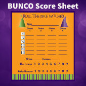 Bunco Score Pad October Theme Witch Halloween Notitieblok