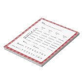 bunco score pad - rood gingham western land notitieblok (Linkerzijde)