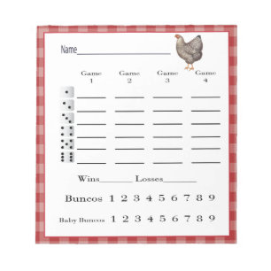 bunco score pad - voorjaar western land kip notitieblok