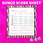 bunco score pad - zebra ontwerp notitieblok<br><div class="desc">Voeg wat stijl bij uw volgende gebeurtenis Bunco toe. Dit zwarte,  witte en zebra ontwerp is zeker een hit. Voeg uw eigen groepsnaam of andere personalisatie toe.</div>