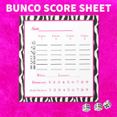 bunco score pad - zebra ontwerp notitieblok