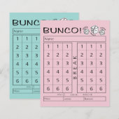 Bunco Score Sheet - Individuele Tally voor Dice Ga (Voorkant / Achterkant)