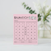 Bunco Score Sheet - Individuele Tally voor Dice Ga (Staand voorkant)