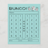Bunco Score Sheet - Individuele Tally voor Dice Ga (Achterkant)