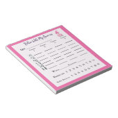 Bunco Score Sheet Pad Schattige Gnome Pink Notitieblok (Schuin)