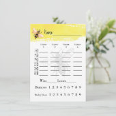 Bunco Score Sheets Bee Kaart (Staand voorkant)