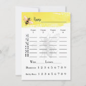 Bunco Score Sheets Bee Kaart (Achterkant)