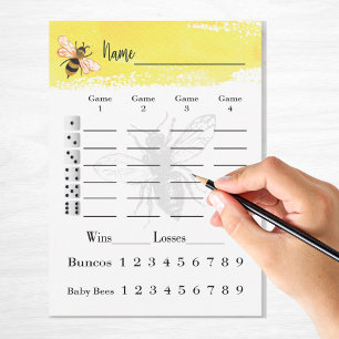 Bunco Score Sheets Bee Kaart