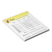 Bunco Score Sheets Bee Notepad Notitieblok (Schuin)