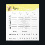Bunco Score Sheets Bee Notepad Notitieblok<br><div class="desc">Het thema van de bijen in geel en zwart kleurenthema creëer een prachtig Bunco of Bunko scoreklakblok. Perfect voor je koningin-bijen-dames die avond uit het Bunco-feest. Verdien je Baby bijen (Baby Bunco).</div>