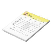 Bunco Score Sheets Bee Notitieblok (Linkerzijde)