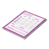 Bunco Score Sheets Paarse roze Modern Notitieblok (Linkerzijde)