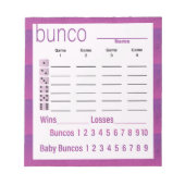 Bunco Score Sheets Paarse roze Modern Notitieblok (Voorkant)