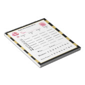Bunco Score Spreadsheets Zwart, Gouden Verjaardag Notitieblok (Schuin)