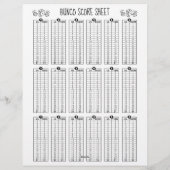 Bunco-score - tabelscore voor dijsspel briefhoofd (Achterkant)