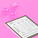 Bunco Score-vellen zwart Gold Stripe Notitieblok<br><div class="desc">Stijlvolle zwarte en gouden streep Bunco score voor je volgende Bunco of Bunko feest. De eigenschappen gemakkelijk om tekst te lezen,  omvatten Baby Buncos,  Bunco,  WIns en Verliezen. Het ontwerp van de ijs markeert elke ronde van spel.</div>