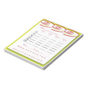 bunco score - vreugde , vrede , liefde notitieblok (Linkerzijde)