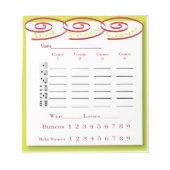 bunco score - vreugde , vrede , liefde notitieblok (Voorkant)