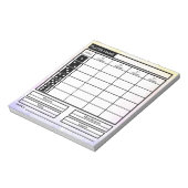bunco scorekaart notitieblok (Linkerzijde)