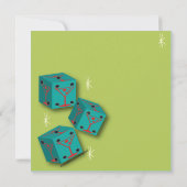 Bunco - Shake, Rattle & Roll Martini Dice Invite Kaart (Achterkant)
