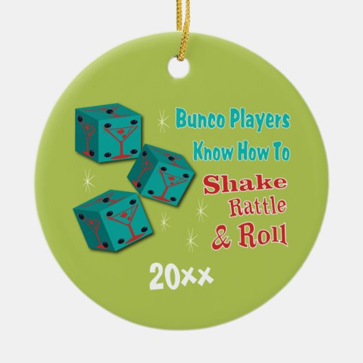 Bunco - Shake, Rattle & Roll Martini Dice Ornament (Voorkant)
