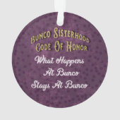 Bunco Sisterhood Friendship Paarse Polka Dot Ornament (achterkant)