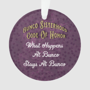 Bunco Sisterhood Friendship Paarse Polka Dot Ornament