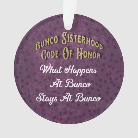 Bunco Sisterhood Friendship Paarse Polka Dot Ornament (voorkant)