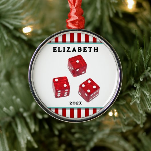 Bunco Spelavond Kerstcadeaus Metaal Ornament (Boom)
