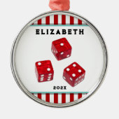 Bunco Spelavond Kerstcadeaus Metaal Ornament (Voorkant)