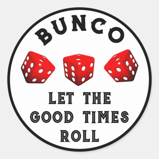 Bunco-spelavond klassieke ronde sticker (Voorkant)