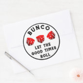 Bunco-spelavond klassieke ronde sticker (Envelop)