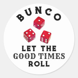 Bunco Spelavond Klassieke Ronde Sticker