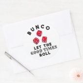 Bunco Spelavond Klassieke Ronde Sticker (Envelop)