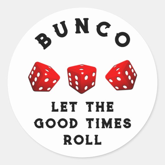 Bunco Spelavond Ronde Sticker (Voorkant)