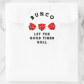 Bunco Spelavond Ronde Sticker (Tas)