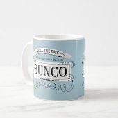 Bunco speler Dice Blue Koffiemok (Voorkant links)