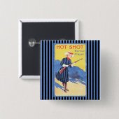 bunco-speler met hot shot vierkante button 5,1 cm (Voorkant /achterkant)