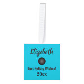 Bunco-speler Monogrammed Toned Wood Holiday Decoratie (Voorkant)