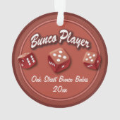 Bunco-speler Ornament (achterkant)