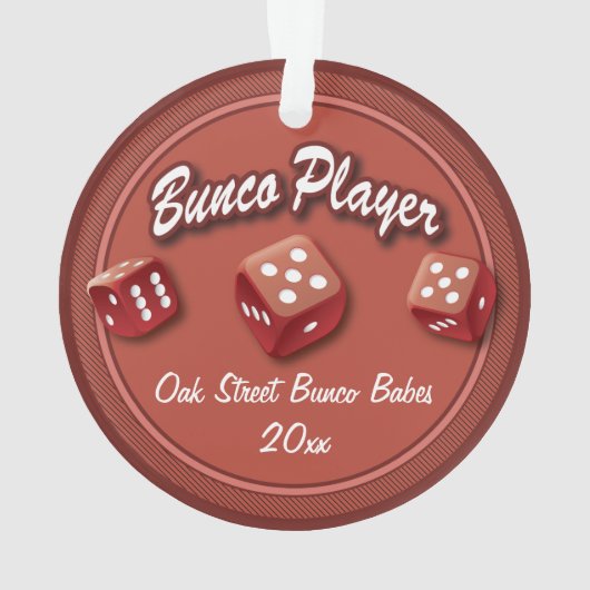 Bunco-speler Ornament (achterkant)