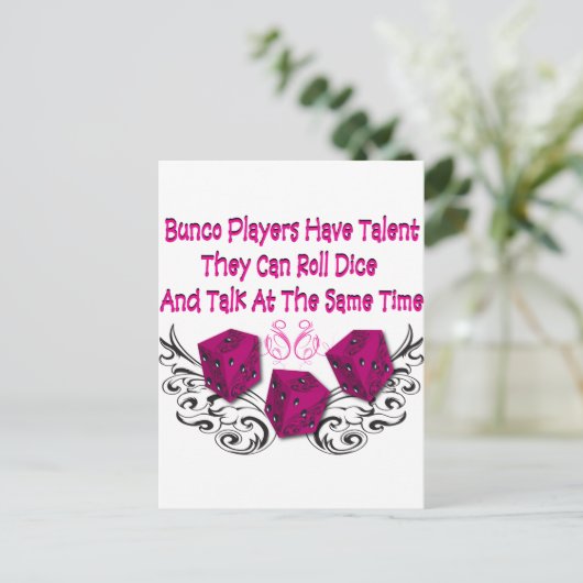 bunco-spelers hebben talent #2 briefkaart (Staand voorkant)