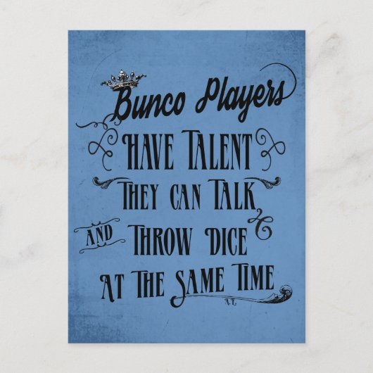 Bunco-spelers hebben talent met kroon briefkaart (Voorkant)