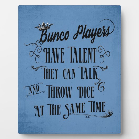 Bunco-spelers hebben talent met kroon fotoplaat (Voorkant)