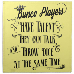Bunco-spelers hebben talent met kroon katoenen servet