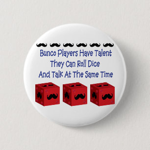 Bunco-spelers hebben Talent Mustache-versie Ronde Button 5,7 Cm