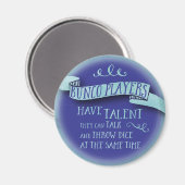 Bunco-spelers hebben talent - waterkleurstijl magneet (Voorkant / Achterkant)